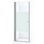 Maxaro Zircon Comfort Douchedeur | 85 cm Chroom Helder met matte strook Draaideur