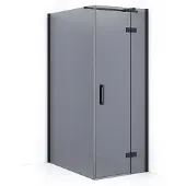 Maxaro Diamond Douchecabine | 110x80 cm Zwart chroom Rookglas Draaideur Rechthoek