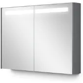 Maxaro Spiegelkast Met Verlichting Modulo 100x70cm Middengrijs Badkamer Spiegelkast | Spiegelkast Badkamer | Spiegelkast met Verlichting