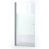 Maxaro Zircon Comfort Douchedeur | 100 cm Chroom Helder met matte strook Pendeldeur