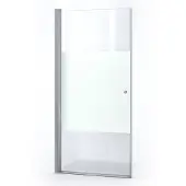 Maxaro Zircon Comfort Douchedeur | 100 cm Chroom Helder met matte strook Draaideur