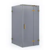 Maxaro Diamond Douchecabine | 110x100 cm Goud Rookglas Draaideur Rechthoek
