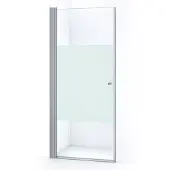 Maxaro Zircon Comfort Douchedeur | 90 cm Chroom Helder met matte strook Draaideur