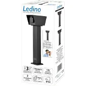 Ledino Connect L2 contactdooszuil met 2 contactdozen, zwart, zwart, Roestvrij staal