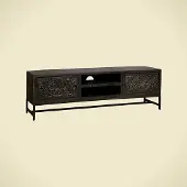 Tower Living Casina TV stand 2 drs. 160x40x50 (Zwart, 160x50x40cm)