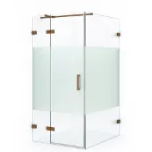 Maxaro Diamond Douchecabine | 120x90 cm Koper Helder met matte strook Draaideur Rechthoek