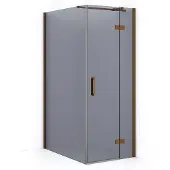 Maxaro Diamond Douchecabine | 120x80 cm Koper Rookglas Draaideur Rechthoek