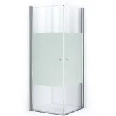 Maxaro Zircon Comfort Douchecabine | 80x80 cm Chroom Helder met matte strook Draaideur Vierkant