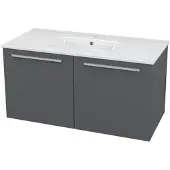 Maxaro Box Badkamermeubel met wastafel | 100 cm Grijs front Keramiek 2 deuren