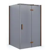 Maxaro Diamond Douchecabine | 120x110 cm Koper Rookglas Draaideur Rechthoek