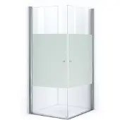 Maxaro Zircon Comfort Douchecabine | 90x90 cm Chroom Helder met matte strook Draaideur Vierkant