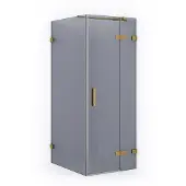 Maxaro Diamond Douchecabine | 100x80 cm Goud Rookglas Draaideur Rechthoek