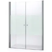 Maxaro Zircon Comfort Douchedeur | 155 cm Chroom Helder met matte strook Pendeldeur