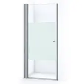 Maxaro Zircon Comfort Douchedeur | 95 cm Chroom Helder met matte strook Draaideur