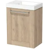 Maxaro Modulo Pico Toiletmeubel met wastafel | 40 cm Lichtbruin eiken Kader front Mineraalmarmer