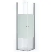 Maxaro Zircon Comfort Douchecabine | 60x60 cm Chroom Helder met matte strook Draaideur Vierkant