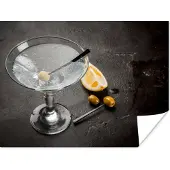 PosterMonkey Poster Alcohol - Martini - Fruit - Olijven - 80x60 cm