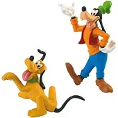 BULLYLAND Goofy en Pluto - Disney Set - 2 speelfiguurtjes - 7 cm -