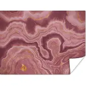 PosterMonkey Poster Agaat - Abstract - Stenen - Roze - 80x60 cm