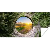 PosterMonkey Poster Platteland - Doorkijk - Zon - 160x80 cm