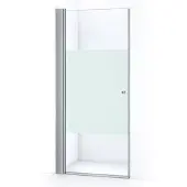 Maxaro Zircon Comfort Douchedeur | 95 cm Chroom Helder met matte strook Draaideur