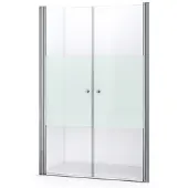 Maxaro Zircon Comfort Douchedeur | 135 cm Chroom Helder met matte strook Pendeldeur