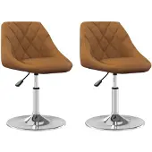 vidaXL Eetkamerstoelen draaibaar 2 st fluweel bruin