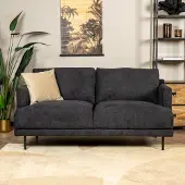 Livin24 Scandinavische bank 2,5-zits Denver bouclé zwart