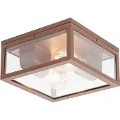 QAZQA Industriële plafondlamp roestbruin IP44 2-lichts - Charlois
