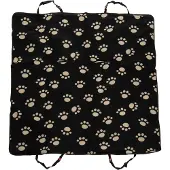 Trixie autodeken pootprint nylon/fleece zwart/beige 145x140 cm