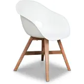 BUITEN living Karlstad dining tuinstoel | kunststof + hardhout | wit 1 persoon