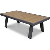 LUX outdoor living Lola lounge hoekbank tuin 4-delig | aluminium + polywood | 288x220cm | Light teaklook 6 personen