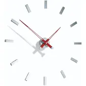 Nomon Tacón i Wandklok 12 Rectangular Time Signals | Red | Ø: 74 cm