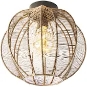 QAZQA Industriële plafondlamp brons met zwart - Dong