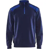 Blakläder Sweatshirt bicolour met halve rits 33531158 | Marineblauw/Korenblauw | Maat S - 7330509456057