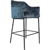 Livin24 Velvet barkruk Jayron blauw 82 cm