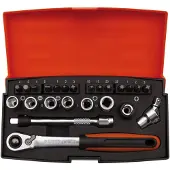 Bahco Doppenset 1/4" | zeskant | metrisch | inclusief bits - 24-delig - koffer - SL24