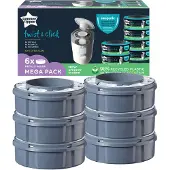 Tommee tippee - Navullingen voor luieremmers - Twist &amp; Click - Meervoudige antibacteriële folie - Pack van 6