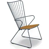 Houe PAON Loungestoel Bamboe/Stalen frame 2 stuks