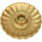 Clayre & Eef Kandelaar Ø 11x3 cm Goudkleurig Aluminium Rond Kaarsenstandaard Goudkleurig Kaarsenstandaard
