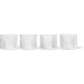 Ferm Living Ripple Low Drinkglazen Pak Van 4 Doorzichtig - Drinkglazen Mondgeblazen Glas Clear - 1104264664