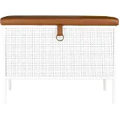 Maze Frank Opbergbank Wit / Cognac - Bankjes Leer White - 407213