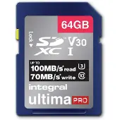 Integral MEMORY Premium Hoge Snelheid SDHC/XC V30 UHS-I U3 SDXC Kaart 64GB