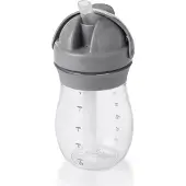 Oxo Tot Transitions Rietjesbeker - Drinkbeker met rietje - Drinkbeker kinderen - Drinkbeker baby - Antilekbeker - 250 ml - Grey
