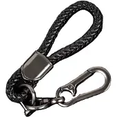 ABC-led Karabijnhaak sleutelhanger - Met draaibare D-shackle - Zwart