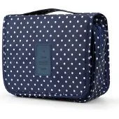 Travel - Toilettas/Cosmeticatas - Unisex - Ophangbaar - Blauw gestipt
