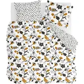 Walra Dekbedovertrek Dots & Flowers Wit Renforcé-200 x 200 / 220 cm | 2-Persoons