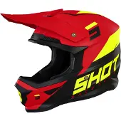 Shot Furious Chase Rood Neon Geel Mat Crosshelm Maat XL