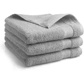 DoubleDry Katoenen handdoek - 3 stuks - 50x100 - kleur licht grijs
