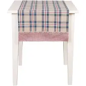 Clayre & Eef tafelloper 50x140 - rood, blauw - katoen, 100% katoen